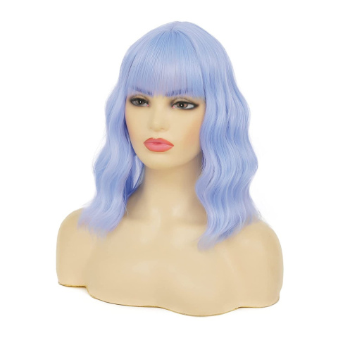 Peruka Niebieska Fale Włosy Syntetyczne 35-38cm Peruka Niebieska Fale Włosy Syntetyczne 35-38cm