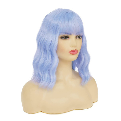 Peruka Niebieska Fale Włosy Syntetyczne 35-38cm Peruka Niebieska Fale Włosy Syntetyczne 35-38cm