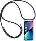 Etui crossbody IPHONE 13 14 granatowy sznurek case Etui crossbody IPHONE 13 14 granatowy sznurek case