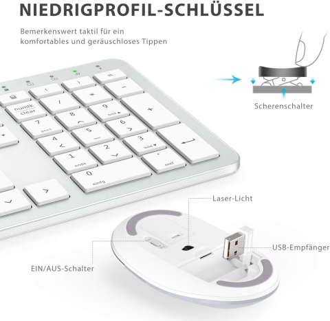 BEZPRZEWODOWA KLAWIATURA I MYSZ QWERTZ ICLEVER USB BEZPRZEWODOWA KLAWIATURA I MYSZ QWERTZ ICLEVER USB