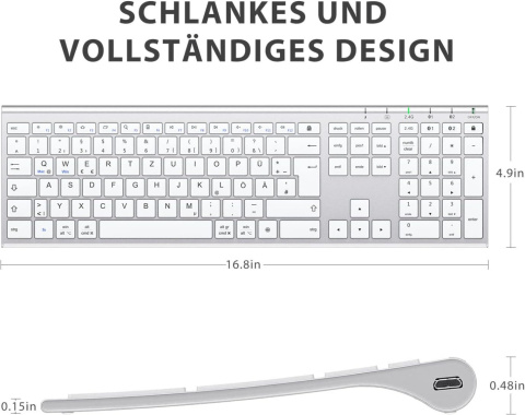 Bezprzewodowa Klawiatura Bluetooth QWERTZ ICLEVER Bezprzewodowa Klawiatura Bluetooth QWERTZ ICLEVER