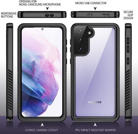 ETUI PANCERNE 360° WODOODPORNE DO GALAXY S21 PLUS S21+ ETUI PANCERNE 360° WODOODPORNE DO GALAXY S21 PLUS S21+