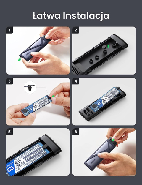 UGREEN Obudowa Dysku SSD M.2 M-Key NVMe SATA USB-C UGREEN Obudowa Dysku SSD M.2 M-Key NVMe SATA USB-C