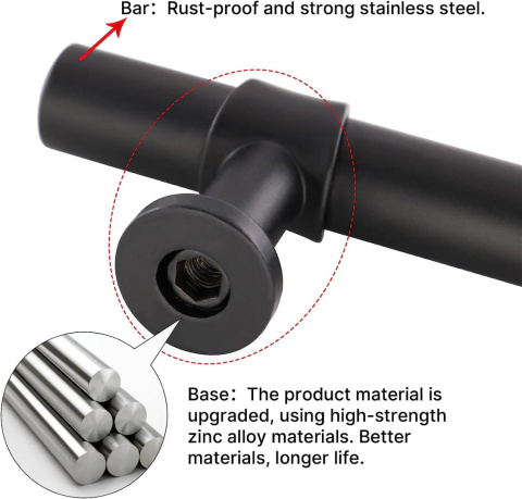18x UCHWYT MEBLOWY CZARNY DO SZAFKI SZUFLADY 224mm 18x UCHWYT MEBLOWY CZARNY DO SZAFKI SZUFLADY 224mm