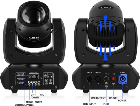 Ruchoma głowica LED 100 W DMX512 240V 18 pryzmatów Ruchoma głowica LED 100 W DMX512 240V 18 pryzmatów