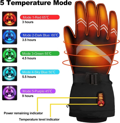 PODGRZEWANE RĘKAWICE ZIMOWE NA BATERIE DOTYK M