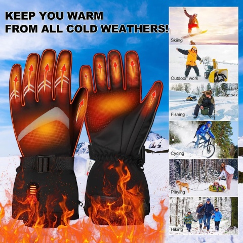 PODGRZEWANE RĘKAWICE ZIMOWE NA BATERIE DOTYK M