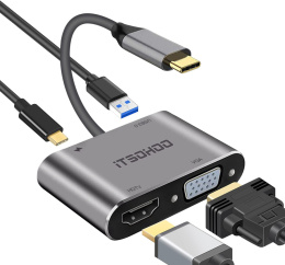 Przejściówka Adapter 1080P 4w1 HUB USB-C HDMI 4K