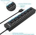 HUB USB 2 0 Rozgałęźnik Portów 7 USB Koncentrator HUB USB 2 0 Rozgałęźnik Portów 7 USB Koncentrator