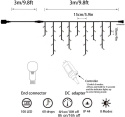 KURTYNA GIRLANDA ŚWIETLNA 100LED 3M LAMPKI SOPLE