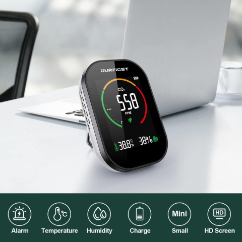 Detektor Powietrza DURFICST Co2 Pm2.5 Temp Humi Detektor Powietrza DURFICST Co2 Pm2.5 Temp Humi