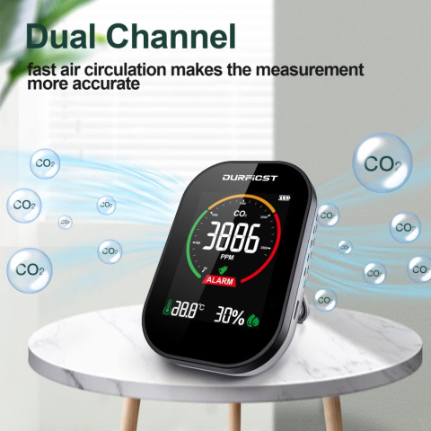 Detektor Powietrza DURFICST Co2 Pm2.5 Temp Humi Detektor Powietrza DURFICST Co2 Pm2.5 Temp Humi