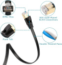 KABEL SIECIOWY PŁASKI LAN ETHERNET CAT7 15M CZARNY KABEL SIECIOWY PŁASKI LAN ETHERNET CAT7 15M CZARNY