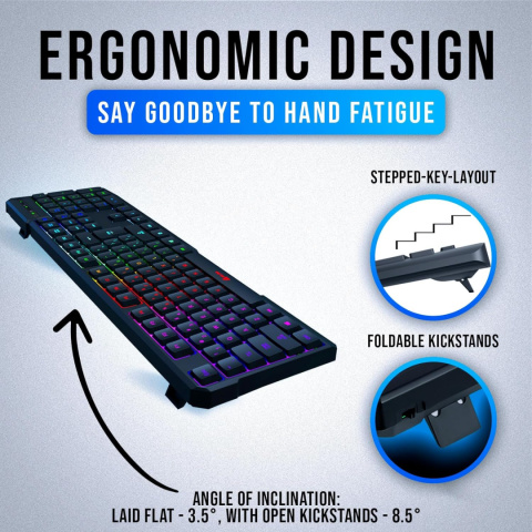 Przewodowa klawiatura membranowa KLIM Chroma RGB QWERTY czarna US Przewodowa klawiatura membranowa KLIM Chroma RGB QWERTY czarna US
