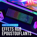 Przewodowa klawiatura membranowa KLIM Chroma RGB AZERTY czarna Przewodowa klawiatura membranowa KLIM Chroma RGB AZERTY czarna