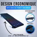 Przewodowa klawiatura membranowa KLIM Chroma RGB AZERTY czarna Przewodowa klawiatura membranowa KLIM Chroma RGB AZERTY czarna