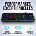 Przewodowa klawiatura membranowa KLIM Chroma RGB AZERTY czarna Przewodowa klawiatura membranowa KLIM Chroma RGB AZERTY czarna