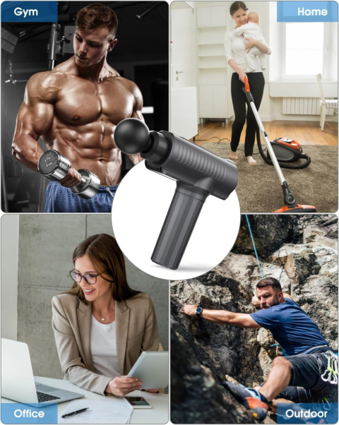 MOCNY PISTOLET DO MASAŻU MASAŻER CIAŁA MASSAGE WIBRACYJNY 6 GŁOWIC MOCNY PISTOLET DO MASAŻU MASAŻER CIAŁA MASSAGE WIBRACYJNY 6 GŁOWIC