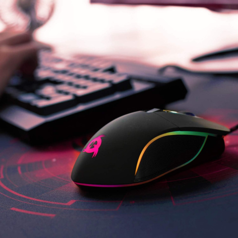 Przewodowa mysz KLIM AIM gamingowa optyczna RGB czarna DPI 7000 Przewodowa mysz KLIM AIM gamingowa optyczna RGB czarna DPI 7000