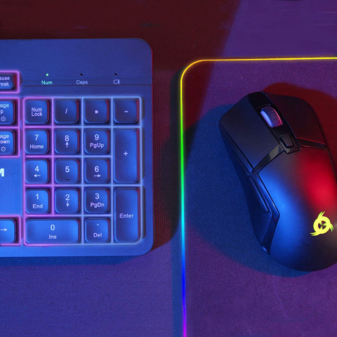 Bezprzewodowa membranowa klawiatura mysz zestaw KLIM Tandem RGB QWERTZ Bezprzewodowa membranowa klawiatura mysz zestaw KLIM Tandem RGB QWERTZ