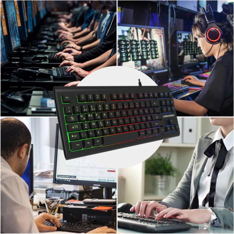 Przewodowa klawiatura gamingowa 88 klawiszy QWERTZ DE LUMSBURRY CZARNA Przewodowa klawiatura gamingowa 88 klawiszy QWERTZ DE LUMSBURRY CZARNA