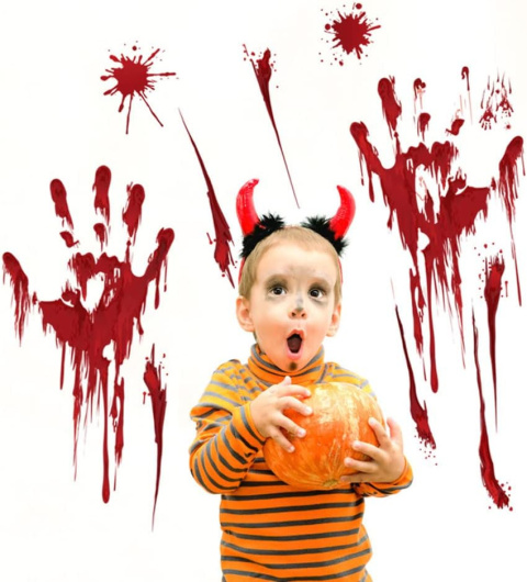 ZESTAW KRWAWYCH DEKORACJI NA HALLOWEEN NAKLEJKI "Krwawe Ślady" CZERWONY ZESTAW KRWAWYCH DEKORACJI NA HALLOWEEN NAKLEJKI "Krwawe Ślady" CZERWONY