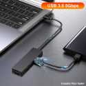 Hub USB 4w1 TSUPY Adapter USB 3.0 kolor czarny