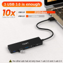 Hub USB 5w1 TSUPY Adapter USB 3.0 SD kolor czarny