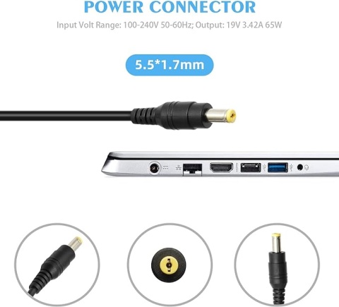 Ładowarka zasilacz AC do Acer 65W 5,5 mm x 1,7 mm 65W Ładowarka zasilacz AC do Acer 65W 5,5 mm x 1,7 mm 65W