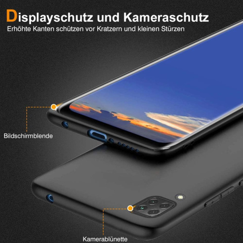 Etui do Huawei P40 LITE gumowa obudowa case pokrowiec czarny matowy Etui do Huawei P40 LITE gumowa obudowa case pokrowiec czarny matowy