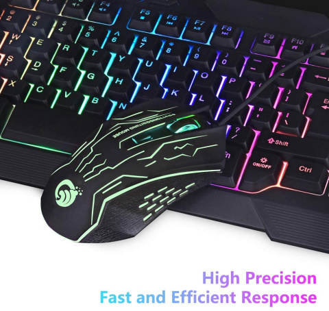 Zestaw BAKTH K10 RGB klawiatura gamingowa mysz USB Zestaw BAKTH K10 RGB klawiatura gamingowa mysz USB