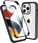 Etui 360° przód i tył iPhone 14 Pro Max ochrona na aparat czarny case