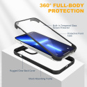 Etui 360° przód i tył iPhone 14 Pro Max ochrona na aparat czarny case