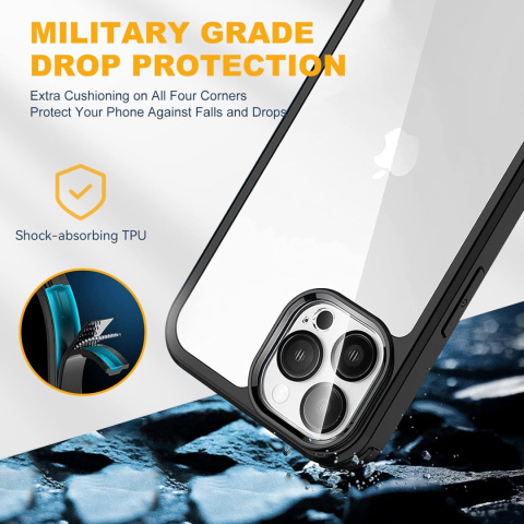 Etui 360° przód i tył iPhone 14 Pro Max ochrona na aparat czarny case Etui 360° przód i tył iPhone 14 Pro Max ochrona na aparat czarny case
