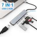 Hub Rozdzielacz 7w1 USB-C HDMI 4K USB 3.0 USB 2.0 SD/TF JESWO NC701