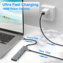 Hub Rozdzielacz 7w1 USB-C HDMI 4K USB 3.0 USB 2.0 SD/TF JESWO NC701 Hub Rozdzielacz 7w1 USB-C HDMI 4K USB 3.0 USB 2.0 SD/TF JESWO NC701