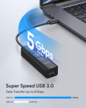 Koncentrator USB 3.0 ADAPTER HUB 4w1 LAN 1000 Mpbs KARTA SIECIOWA RJ45 Koncentrator USB 3.0 ADAPTER HUB 4w1 LAN 1000 Mpbs KARTA SIECIOWA RJ45