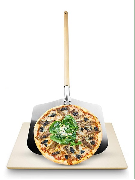 Alfredo DaGusto Kamień do pizzy z kordierytu i łopatka stal nierdzewna