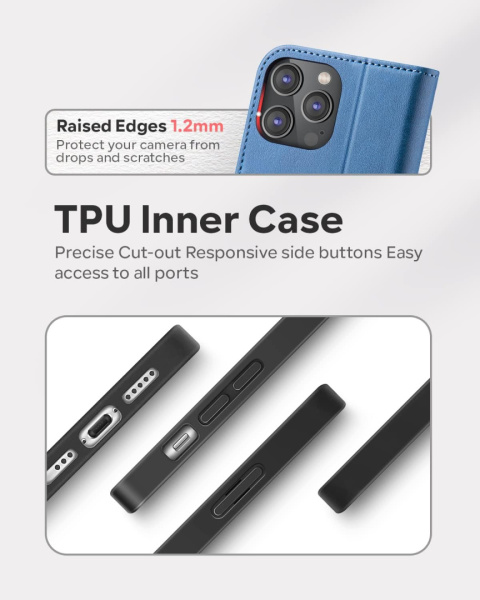 ETUI Z KLAPKĄ PORTFEL DO IPHONE 14 PRO 6,1″ niebieski pokrowiec case ETUI Z KLAPKĄ PORTFEL DO IPHONE 14 PRO 6,1″ niebieski pokrowiec case