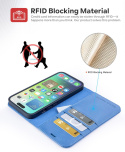 ETUI Z KLAPKĄ PORTFEL DO IPHONE 14 PRO 6,1″ niebieski pokrowiec case