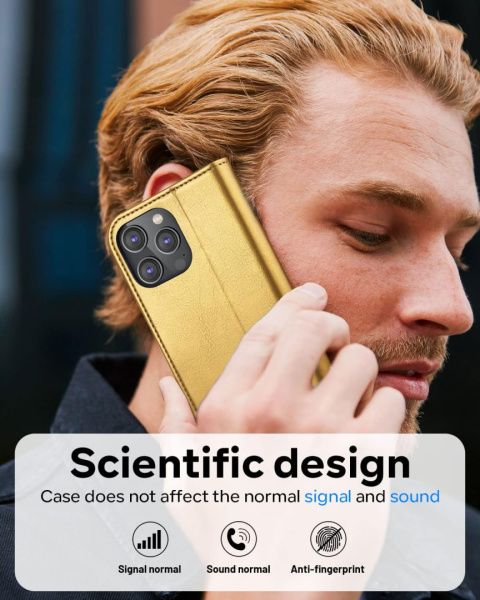 ETUI Z KLAPKĄ PORTFEL DO IPHONE 14 PRO 6,1″ złoty pokrowiec case ETUI Z KLAPKĄ PORTFEL DO IPHONE 14 PRO 6,1″ złoty pokrowiec case