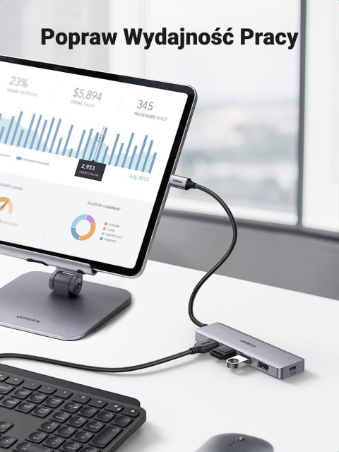 UGREEN HUB ROZDZIELACZ USB-C TYP-C NA 4x USB 3.0 UGREEN HUB ROZDZIELACZ USB-C TYP-C NA 4x USB 3.0