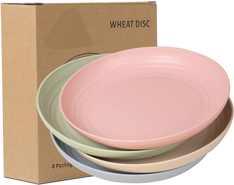 talerze do kempingu na piknik 4 szt ECO IN WHEAT wielorazowe bez BPA talerze do kempingu na piknik 4 szt ECO IN WHEAT wielorazowe bez BPA