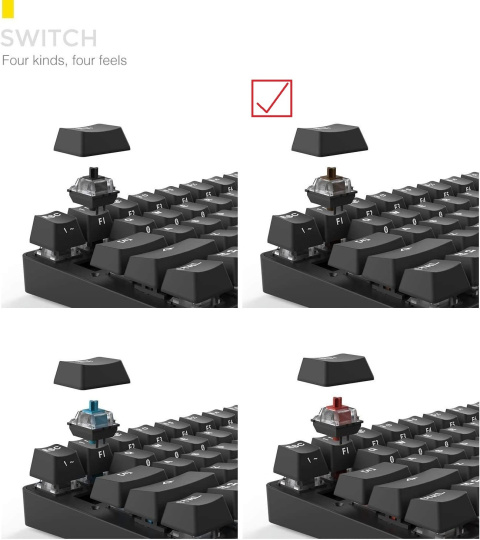 Klawiatura mechaniczna Drevo CALIBUR Bluetooth 4.0 do gier RGB USB QWERTY Klawiatura mechaniczna Drevo CALIBUR Bluetooth 4.0 do gier RGB USB QWERTY