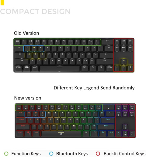 Klawiatura mechaniczna Drevo CALIBUR Bluetooth 4.0 do gier RGB USB QWERTY Klawiatura mechaniczna Drevo CALIBUR Bluetooth 4.0 do gier RGB USB QWERTY