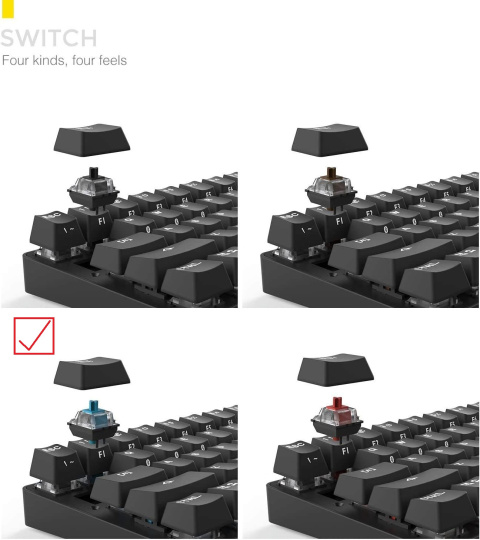 Klawiatura mechaniczna Drevo CALIBUR Bluetooth 4.0 do gier RGB USB QWERTY Klawiatura mechaniczna Drevo CALIBUR Bluetooth 4.0 do gier RGB USB QWERTY