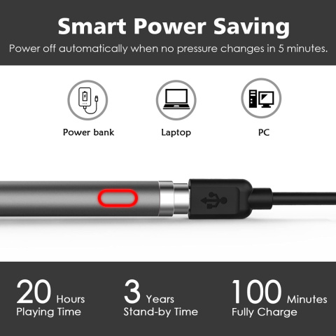 Rysik pióro stylus pen do ekranu dotykowego iPad/Pro/Air srebrny Rysik pióro stylus pen do ekranu dotykowego iPad/Pro/Air srebrny