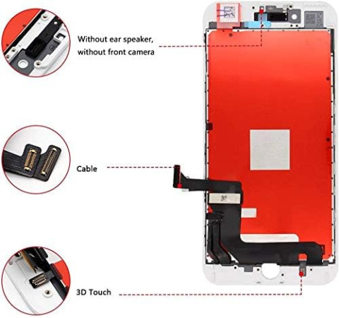 Wyświetlacz LCD ekran dotykowy zamiennik Hoonyer do iPhone 7 biały zestaw Wyświetlacz LCD ekran dotykowy zamiennik Hoonyer do iPhone 7 biały zestaw