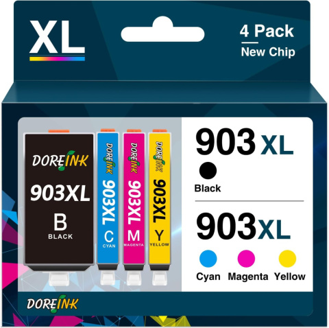 4x Tusze zestaw do HP 903 XL Officejet 6950 6960 6961 6963 6965 6968 6970 4x Tusze zestaw do HP 903 XL Officejet 6950 6960 6961 6963 6965 6968 6970