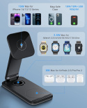 Ładowarka indukcyjna bezprzewodowa 3W1 iWatch iPhone AirPods MAGSAFE Ładowarka indukcyjna bezprzewodowa 3W1 iWatch iPhone AirPods MAGSAFE